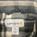 Distressed Black Carhartt Flannel Lined Shirt Jac Size M