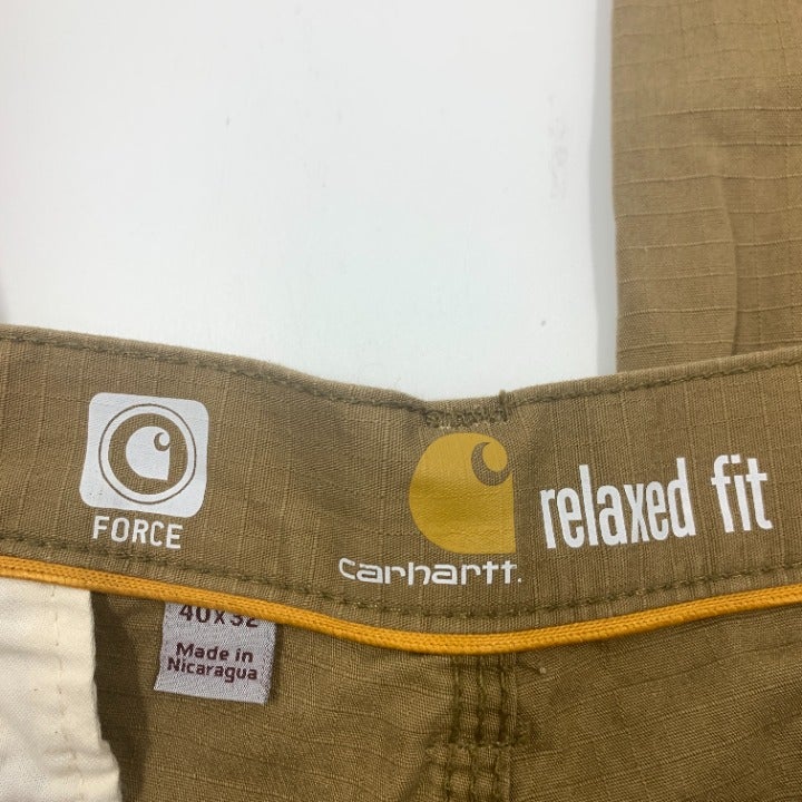 Khaki Carhartt Force Cargo Pants Size 40x32