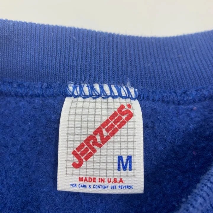 Vintage Jerzees Royal Blue Blank Sweater Size M Made in USA