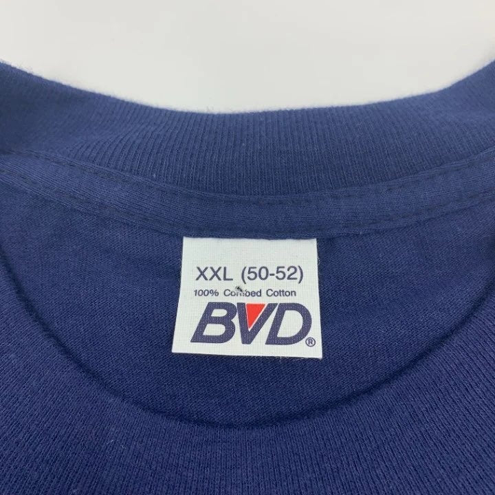 Vintage BVD Navy Blue Single Stitch Pocket T-shirt Made in USA Size 2XL
