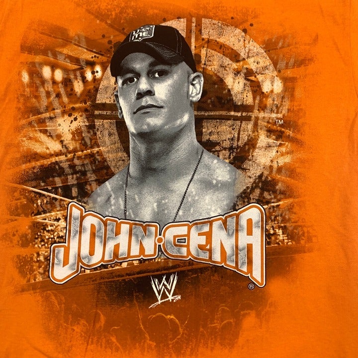 Vintage Orange WWF John Cena T-shirt