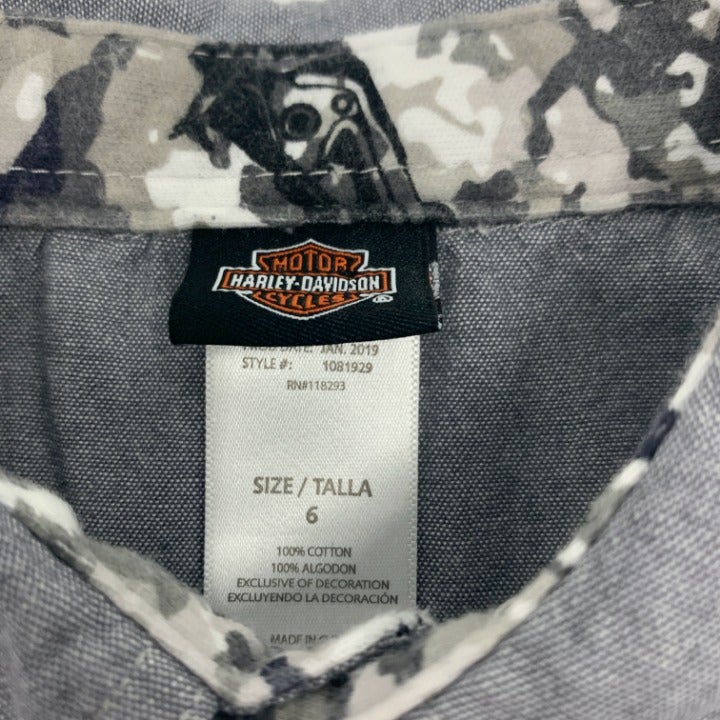 Youth Harley Davidson Button Down Size 6