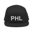 PHL Philadelphia Airport Code Five Panel Camper Hat