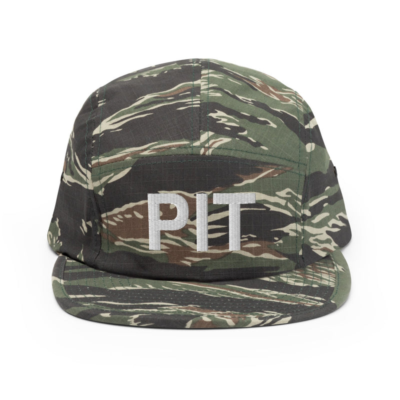 PIT Pittsburgh Airport Code Five Panel Camper Hat