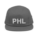 PHL Philadelphia Airport Code Five Panel Camper Hat