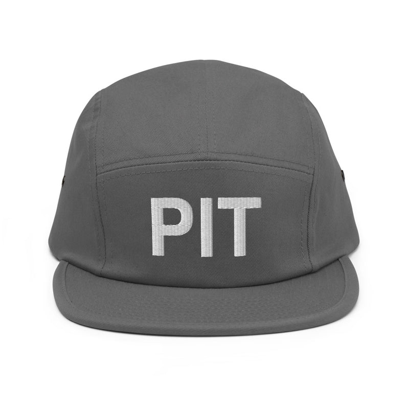 PIT Pittsburgh Airport Code Five Panel Camper Hat