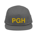 PGH Black & Gold Pittsburgh Five Panel Camper Hat