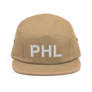 PHL Philadelphia Airport Code Five Panel Camper Hat