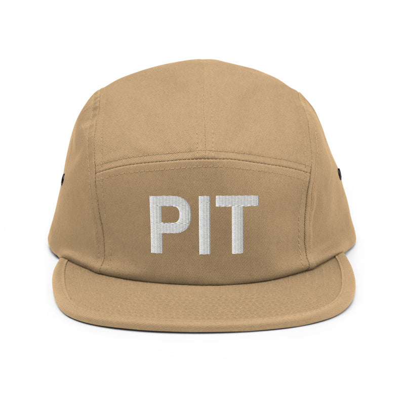 PIT Pittsburgh Airport Code Five Panel Camper Hat