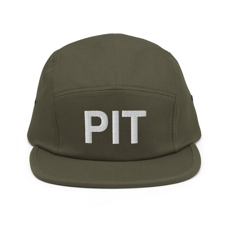 PIT Pittsburgh Airport Code Five Panel Camper Hat