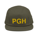 PGH Black & Gold Pittsburgh Five Panel Camper Hat