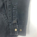 Distressed Black Carhartt Flannel Lined Shirt Jac Size M