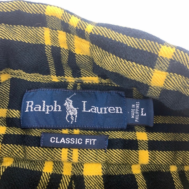 Black & Yellow Polo Ralph Lauren Flannel Size L