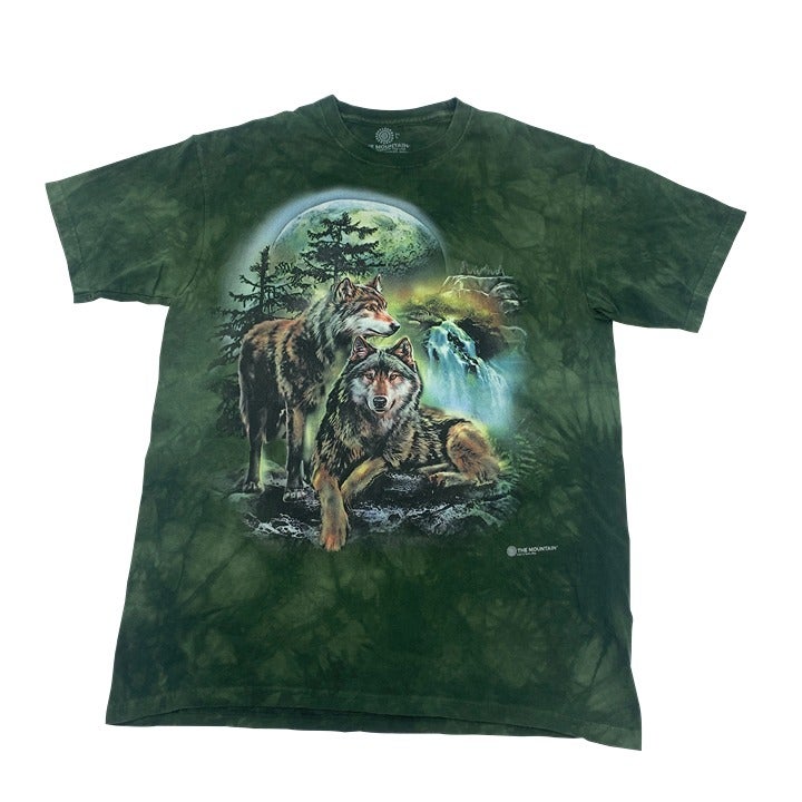 Green The Mountain Wolf T-shirt Size L