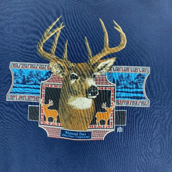 80s Whitetail Deer Sweatshirt Size L