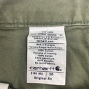 Olive Green Carhartt B144 Carpenter Shorts Size 36