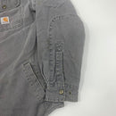 Distressed Gray Carhartt Flannel Lined Shirt Jac Size M