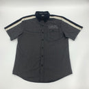 Harley Davidson Embroidered Mechanic Button Up Shirt Size L