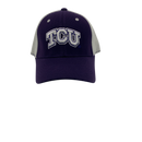 Purple & white TCU horned  stretch frogs