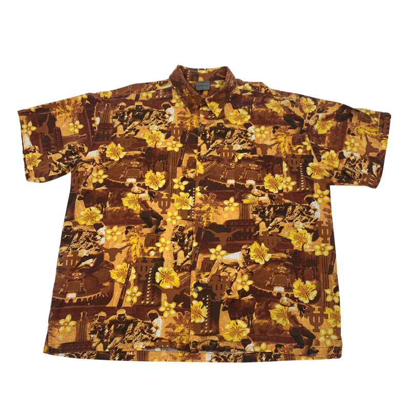 Texas Longhorns All Over Print Hawaiian Shirt Size XL