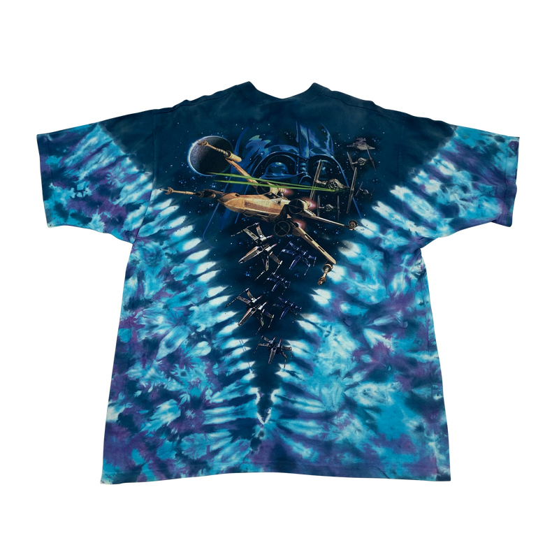 90s Liquid Blue Tie Die Star Wars T-shirt