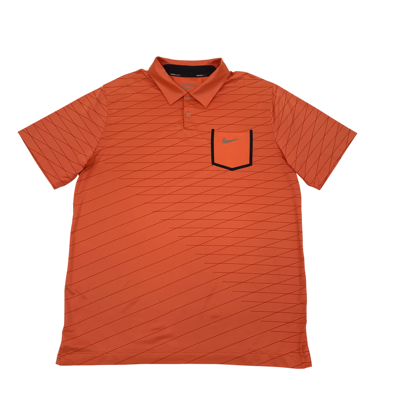 Nike golf peach pocket polo size large.