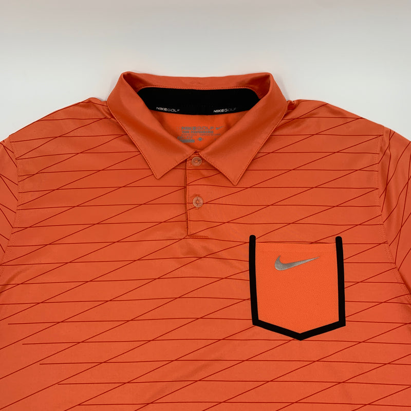 Nike golf peach pocket polo size large.