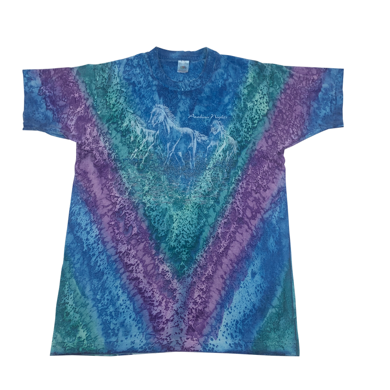 90s Arabian Nights Tie Dye Horse T-Shirt Made in USA