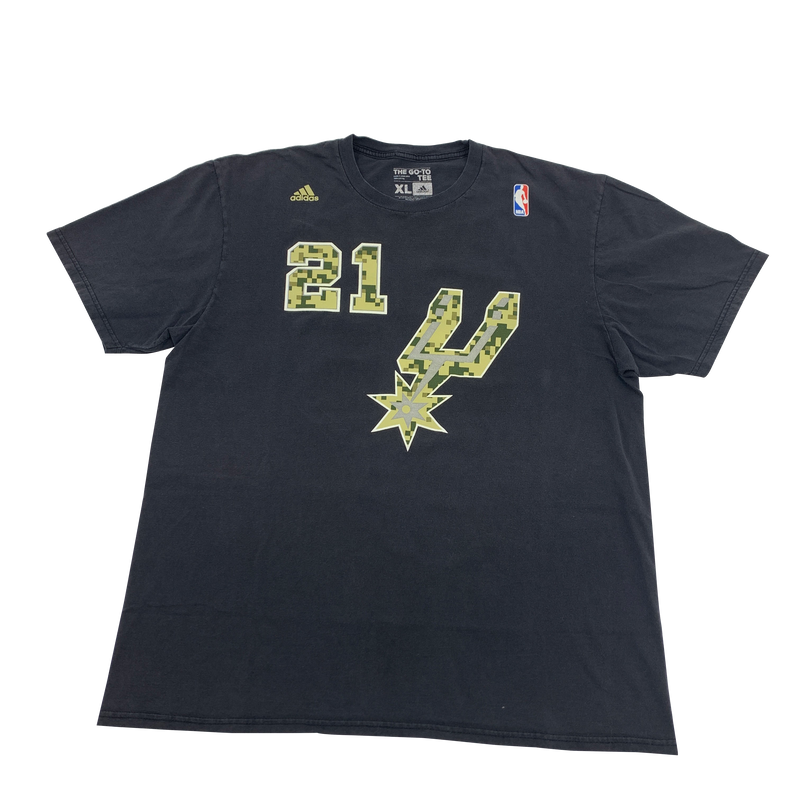 Adidas SA Spurs Tim Duncan Camo T-shirt Size XL