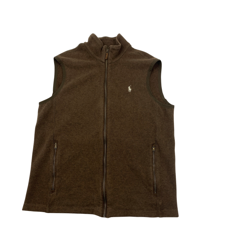 Brown Polo Ralph Lauren Full Zip Vest Size M