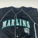 Black Florida Marlins button down jersey