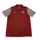 Red & Gray Nike Dri-Fit Arkansas Razorbacks Polo size L