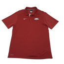 Solid Red Nike Dri-Fit Arkansas Razorbacks Polo size L