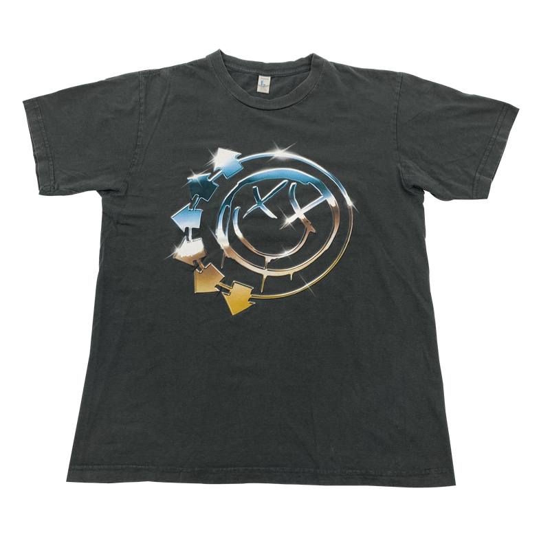 Gray Blink 182 Chrome Logo T-Shirt Size L