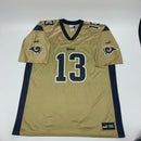 Gold St Louis Rams Kurt Warner jersey size XL