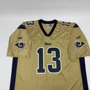 Gold St Louis Rams Kurt Warner jersey size XL