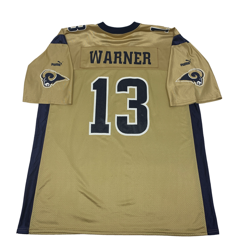 Gold St Louis Rams Kurt Warner jersey size XL