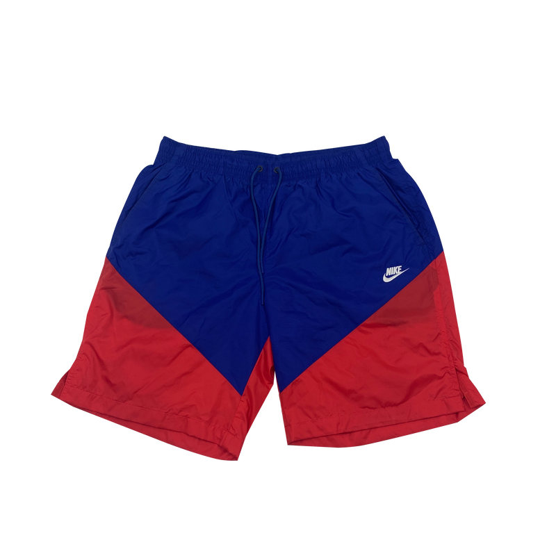 Nike Blue/Red Geometric Colorblock Swim Trunks Size XL