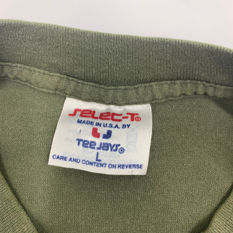 Green Single Stitch Blank T-Shirt Size L Made in USA