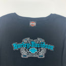 Women's Long Sleeve Bedazzled Harley Davidson T-shirt Size XL