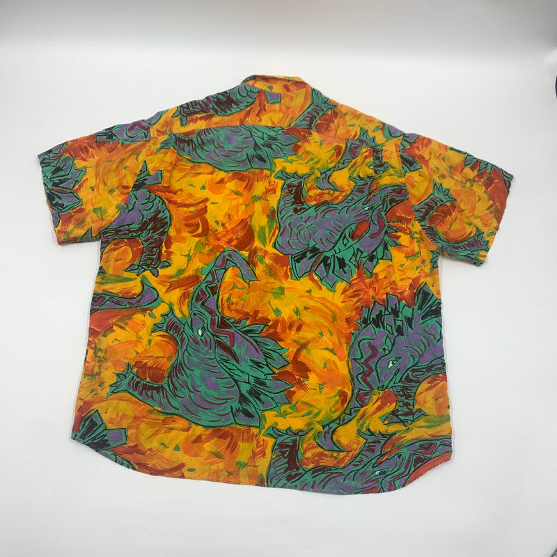 Jams World 30th Anniversary Dinosaur Hawaiian Shirt Size XL