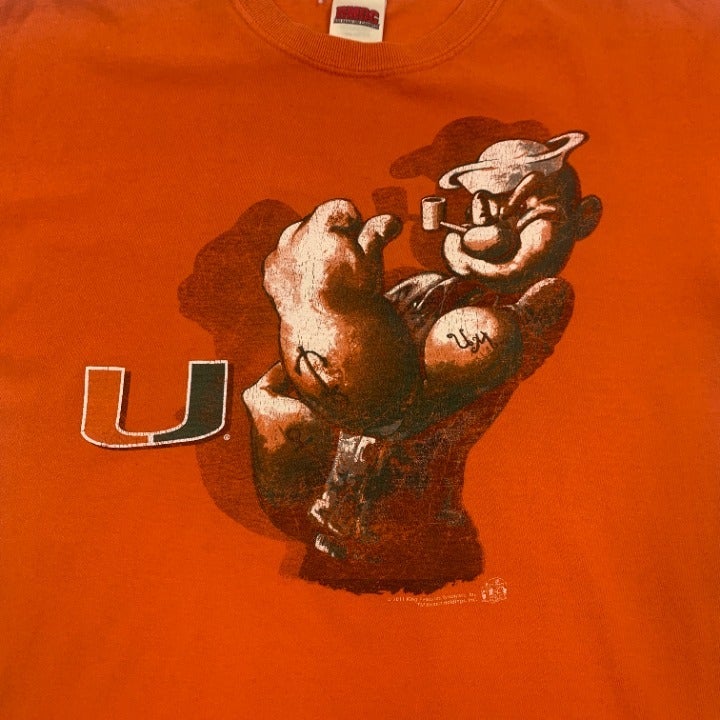 Miami Hurricanes Pop Eye T-shirt Size M