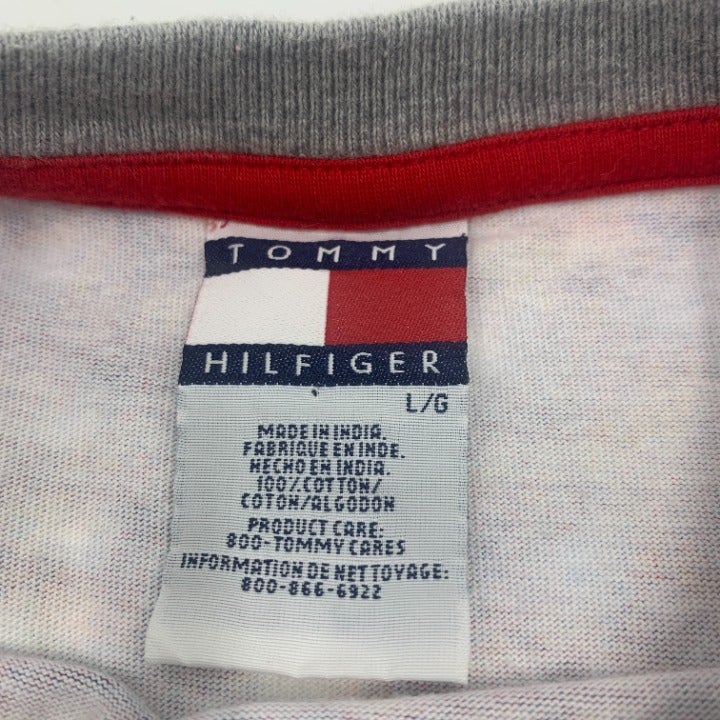 Vintage Tommy Hilfiger All Over Print Baseball T-Shirt