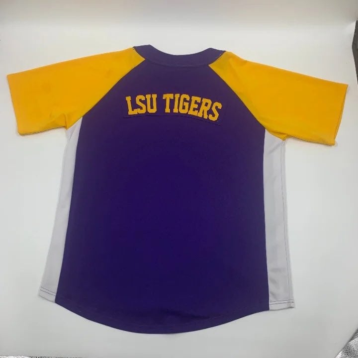 Purple LSU Tigers Stitched Baseball Jersey Size XL