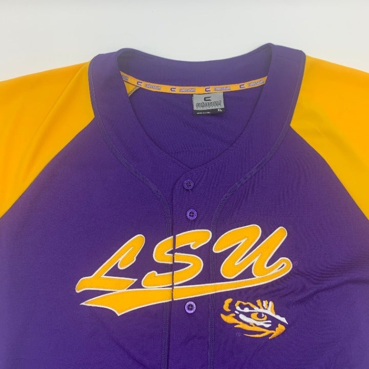 Purple LSU Tigers Stitched Baseball Jersey Size XL