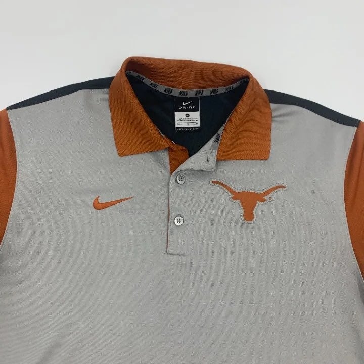 Gray & Burnt Orange Nike Texas Longhorns Polo Size M
