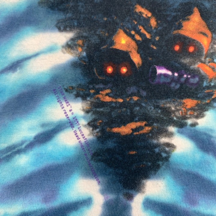 90s Liquid Blue Tie Die Star Wars T-shirt