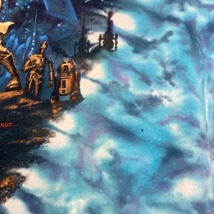 90s Liquid Blue Tie Die Star Wars T-shirt