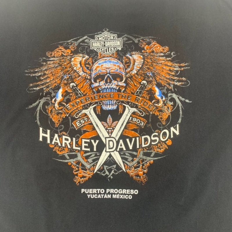 Puerto Progresso Mexico Harley Davidson T-shirt Size 2XL
