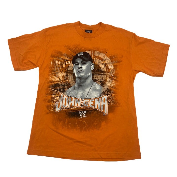 Vintage Orange WWF John Cena T-shirt